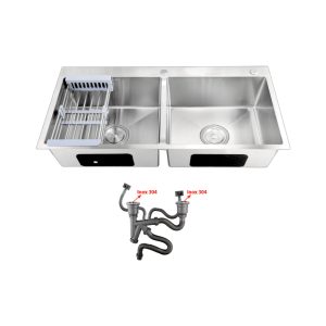 Chậu Inox 2 hộc không sơn PR-10050KS (304)