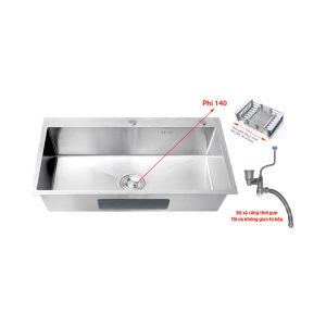 Chậu Inox 1 hộc không sơn PR-10050KS_1H (304)