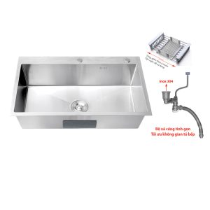Chậu Inox 1 hộc không sơn PR-8245KS_1H (304)