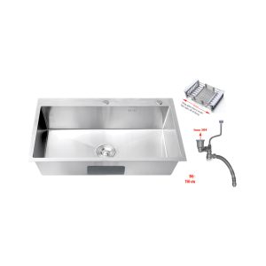 Chậu Inox 1 hộc không sơn PR-9050KS_1H (304)